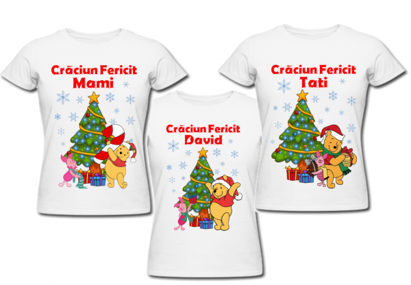 SET TRICOURI PERSONALIZATE FAMILIE CRĂCIUN