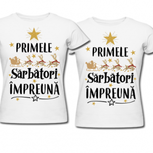 SET TRICOURI PERSONALIZATE CUPLU PRIMELE SĂRBĂTORI ÎMPREUNĂ 2AD