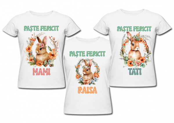 set tricouri personalizat familie Paște