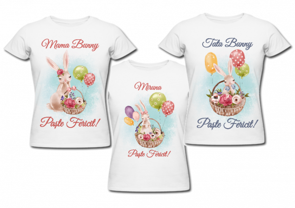 set tricouri personalizat familie Paște