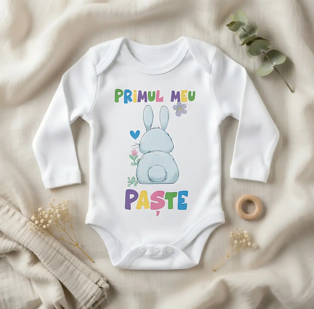 Body Bebelus Personalizat - Primul meu Paste Iepuras