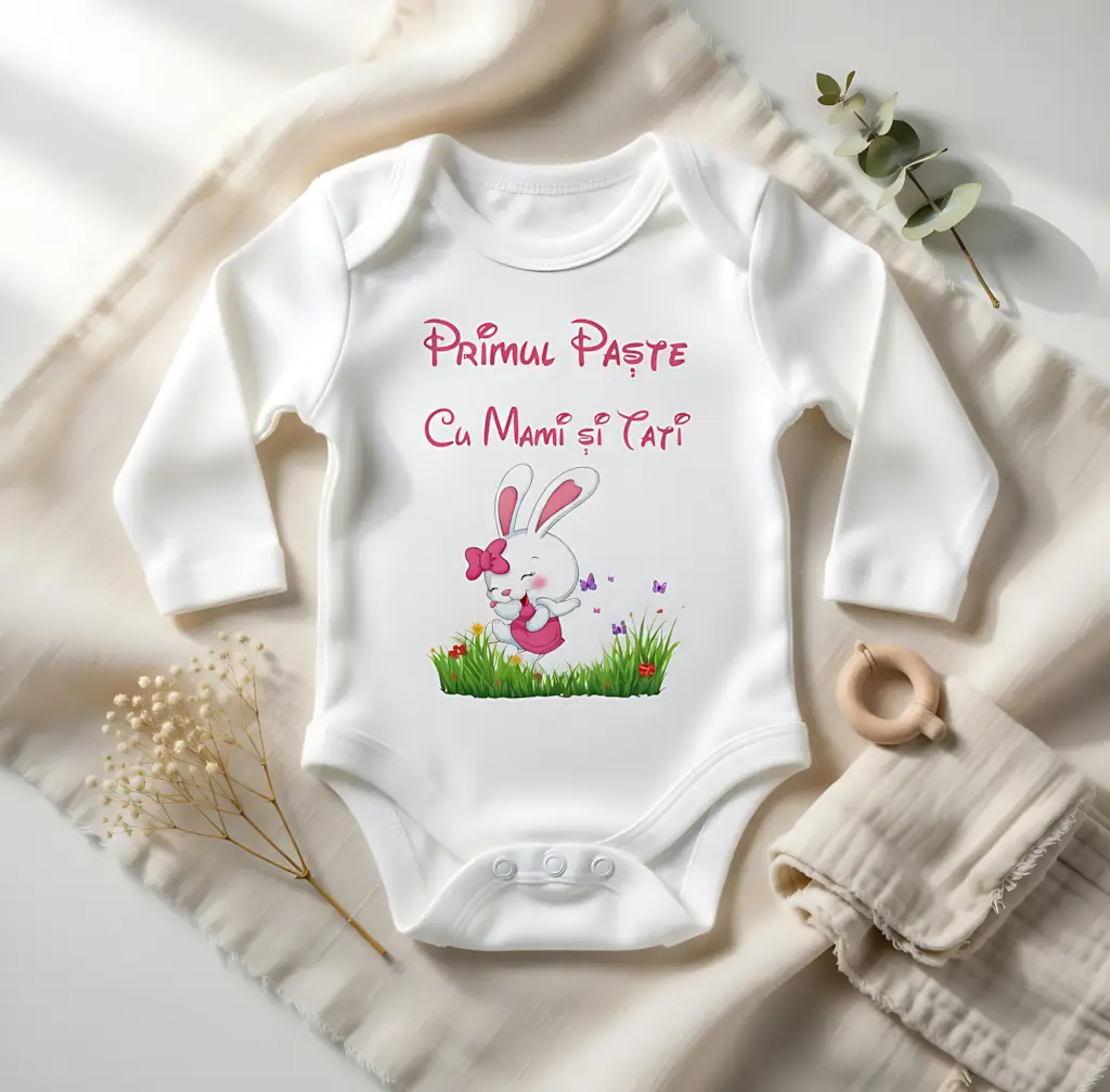 Body Bebelus Personalizat - Primul Paste Mami si Tati