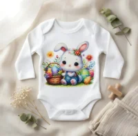 Body bebelus personalizat Primul meu Paste elegant maneca lunga