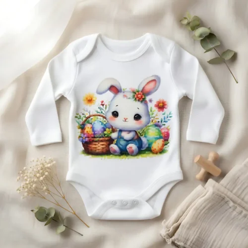 Body bebelus personalizat Primul meu Paste elegant maneca lunga